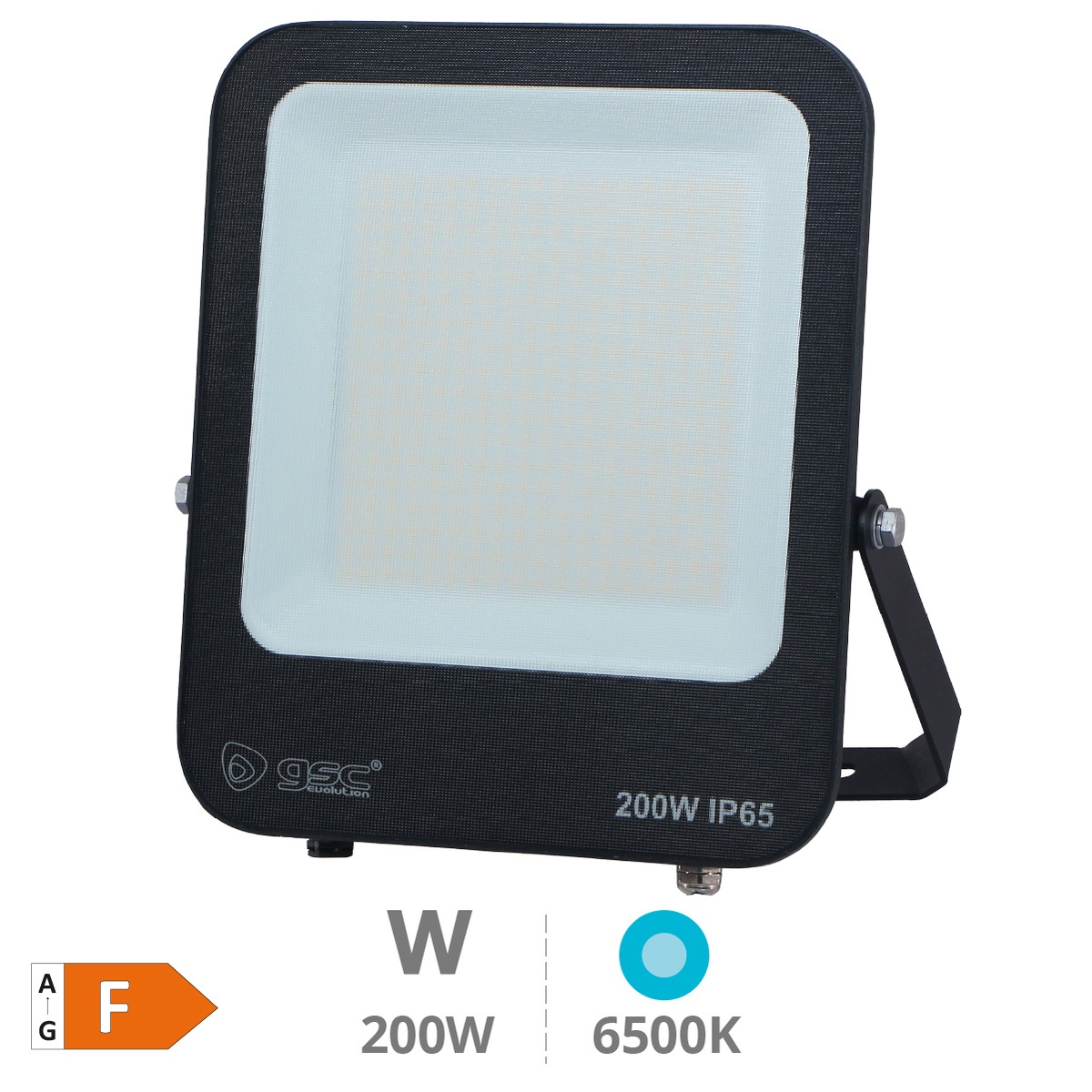 Projecteur aluminium LED Santadi 200W 6500K IP65 Noir