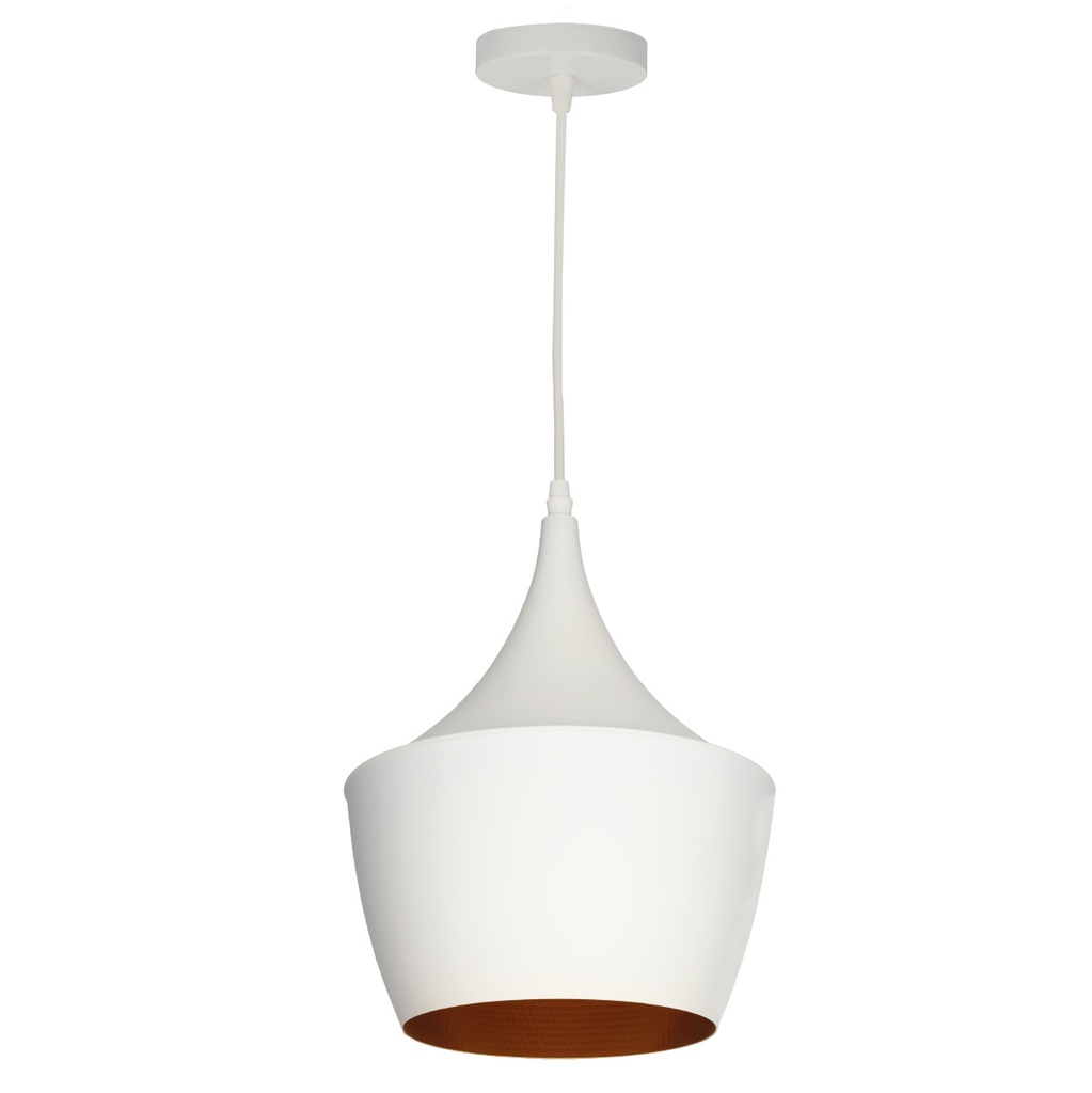 Lampara colgante 240mm blanca y bronce