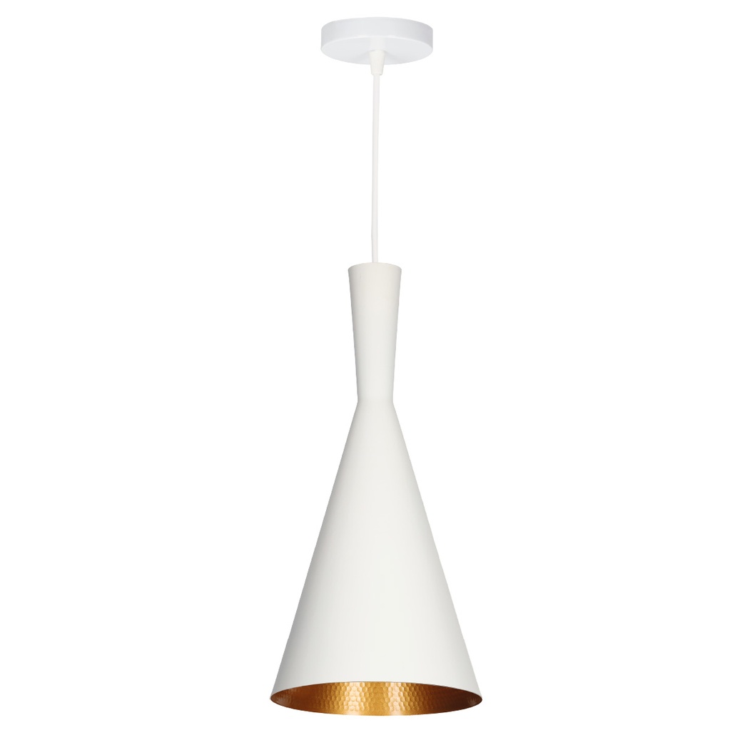 Lampara colgante 240mm blanca y bronce