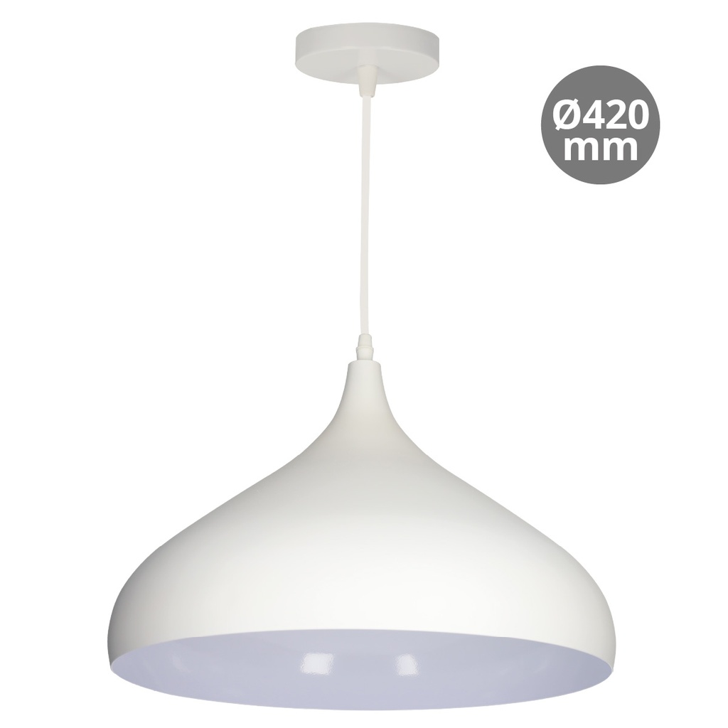 Lampara colgante 420mm blanca