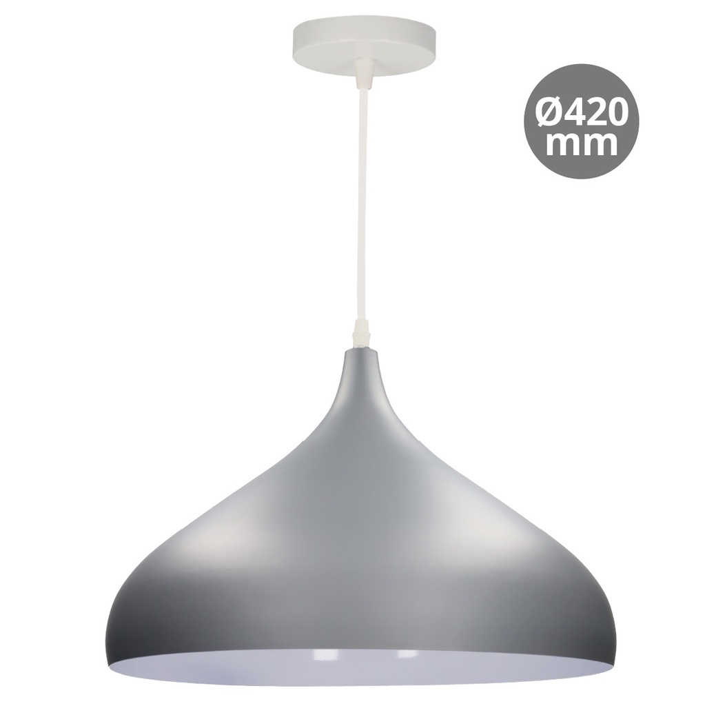 Lámpara de techo colgante Serie Nola E27 Ø420mm Gris