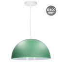 Lampara colgante 400mm verde menta y blanca