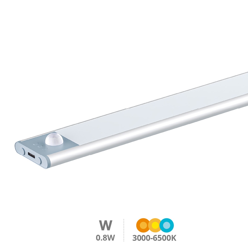 Luz de armário LED com sensor de movimento e sensor crepuscular Tibuka 0,8W 3000 - 4000 - 6500K