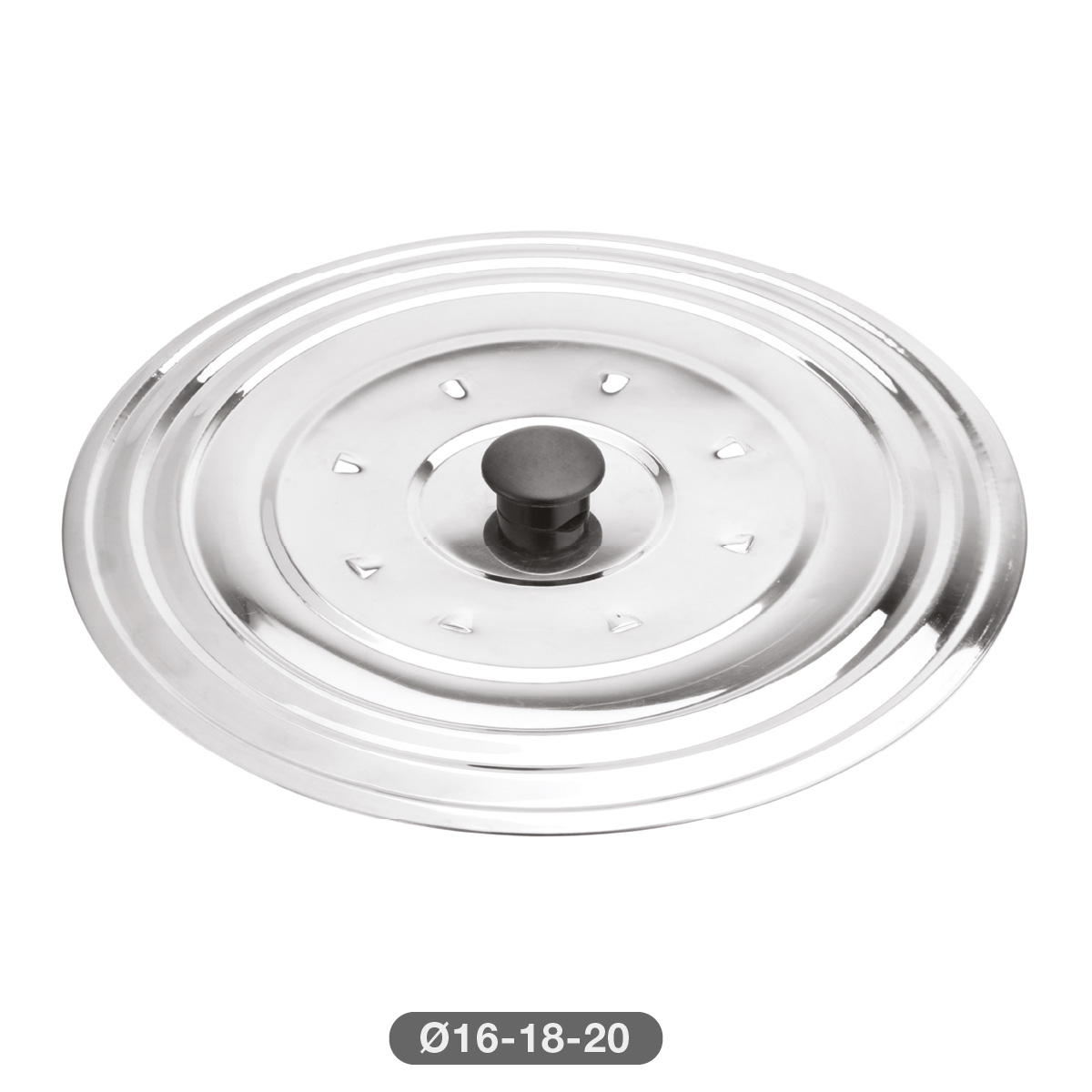 Universal stainless steel lid for pots and pans Ø32 - 34 - 36 cm