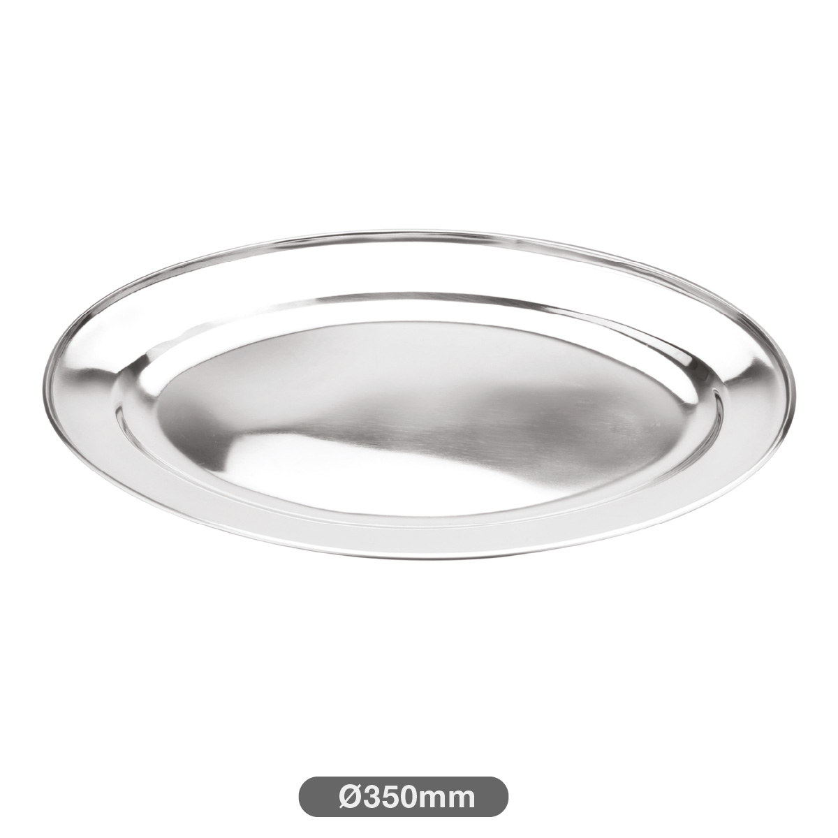 Stainless steel oval serving tray 30cm