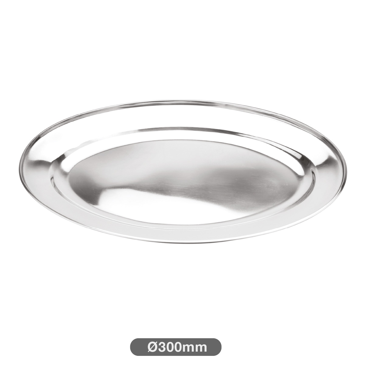 Stainless steel oval serving tray 35cm