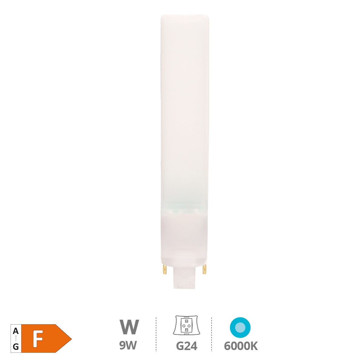 Ampoule LED PL 9W G24 6000K - 5u rétractable