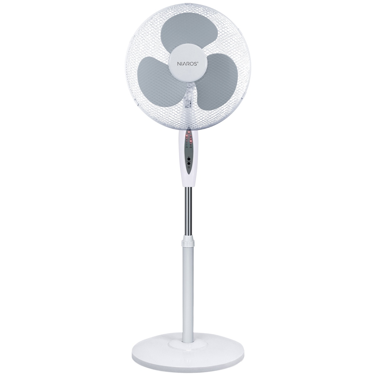 Ventilador de pie Riesi con mando y temporizador Ø43cm 45W Blanco