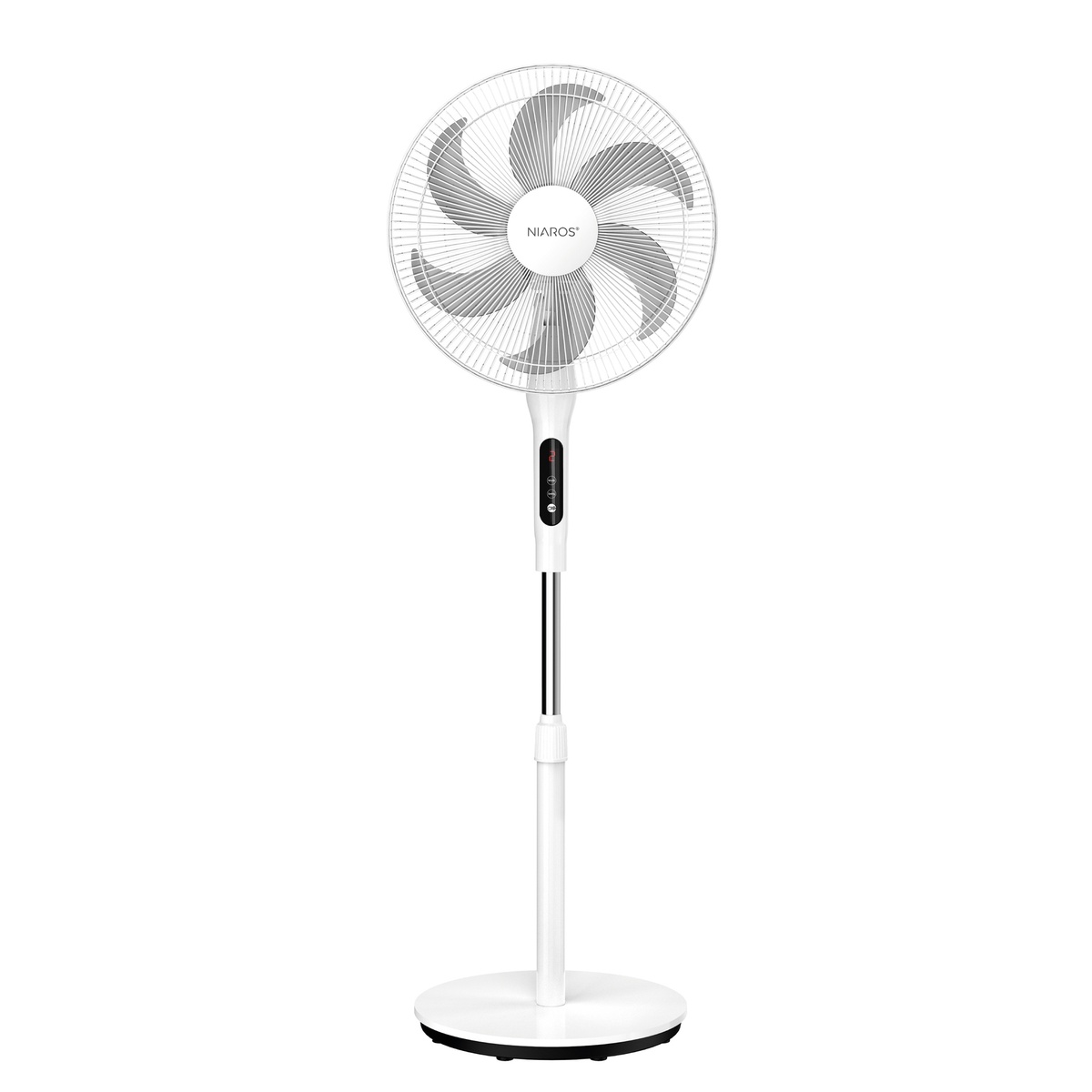 Ventilateur sur pied Sortino avec commande et minuterie Ø43cm 65W Blanc