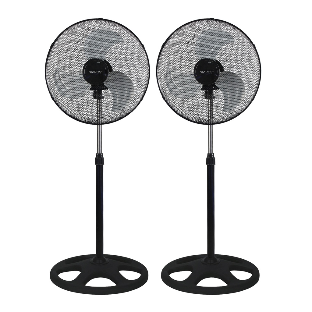 Kit 2 ventiladores metálicos de pé Favara Ø50cm 55W Preto