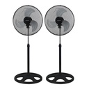 Favara pack of 2 metal stand fans Ø50cm 55W Black