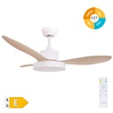 Biula ceiling fan with dimmable CCT and remote control Ø122 3 blades DC White