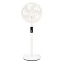 Ventilador portátil de pé Sanluri com controlo remoto Ø39cm 15W motor DC Branco