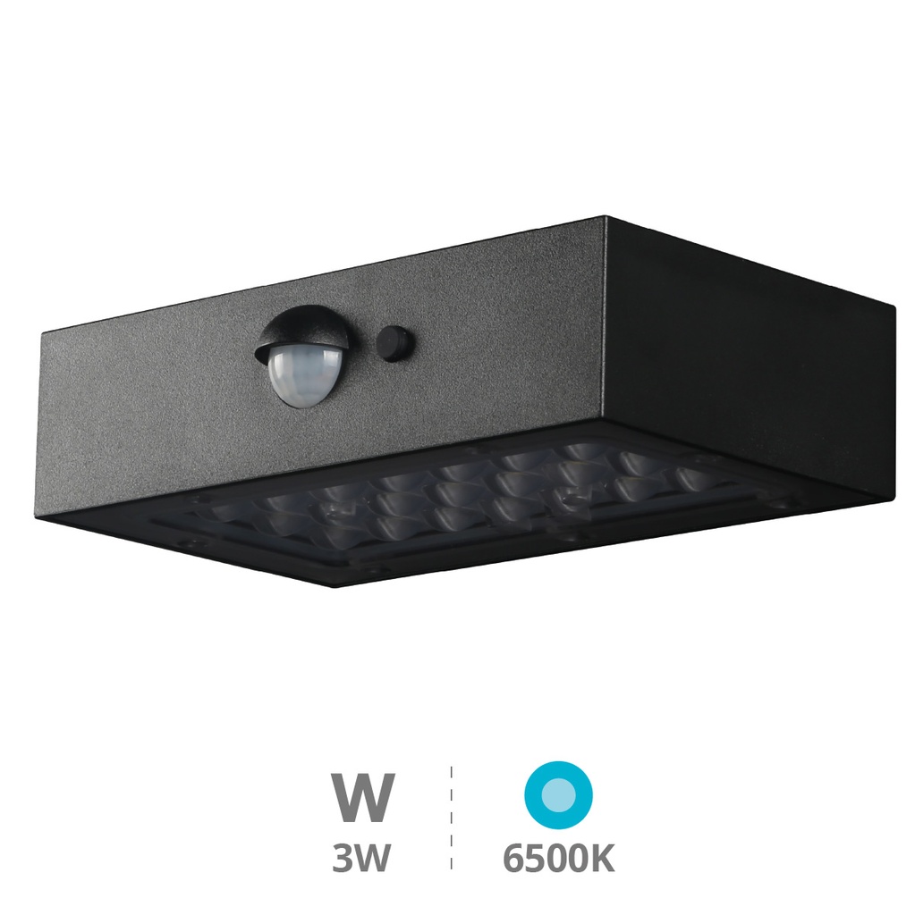 Aplique solar LED Piana com sensor de movimento e crepuscular 3W 6500K