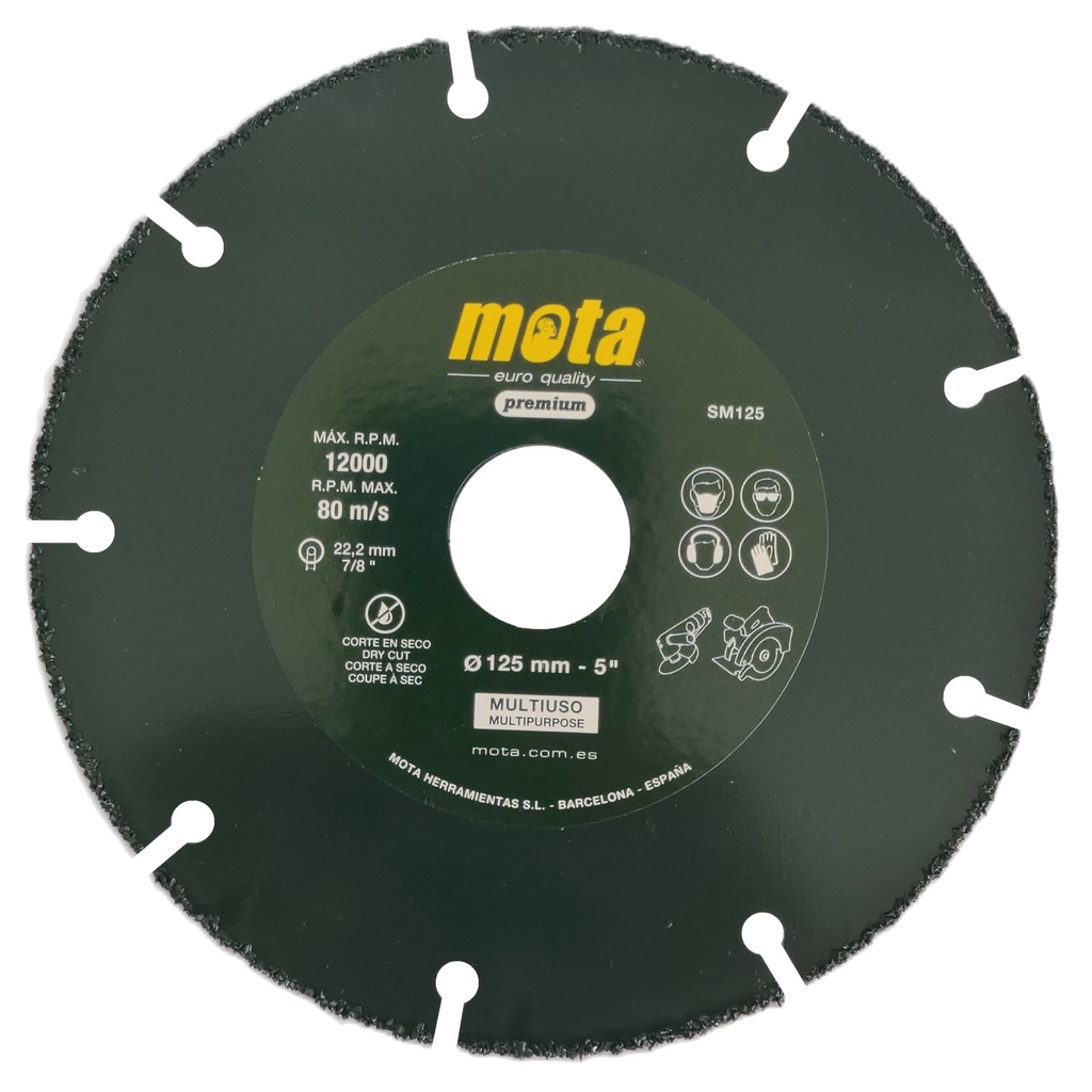 Multi-purpose diamond disc dry cutting 125m