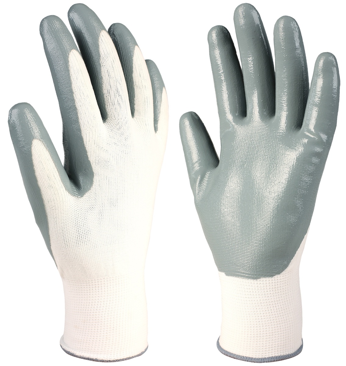 Gant en polyester et nitrile Blanc/Gris - Taille 6