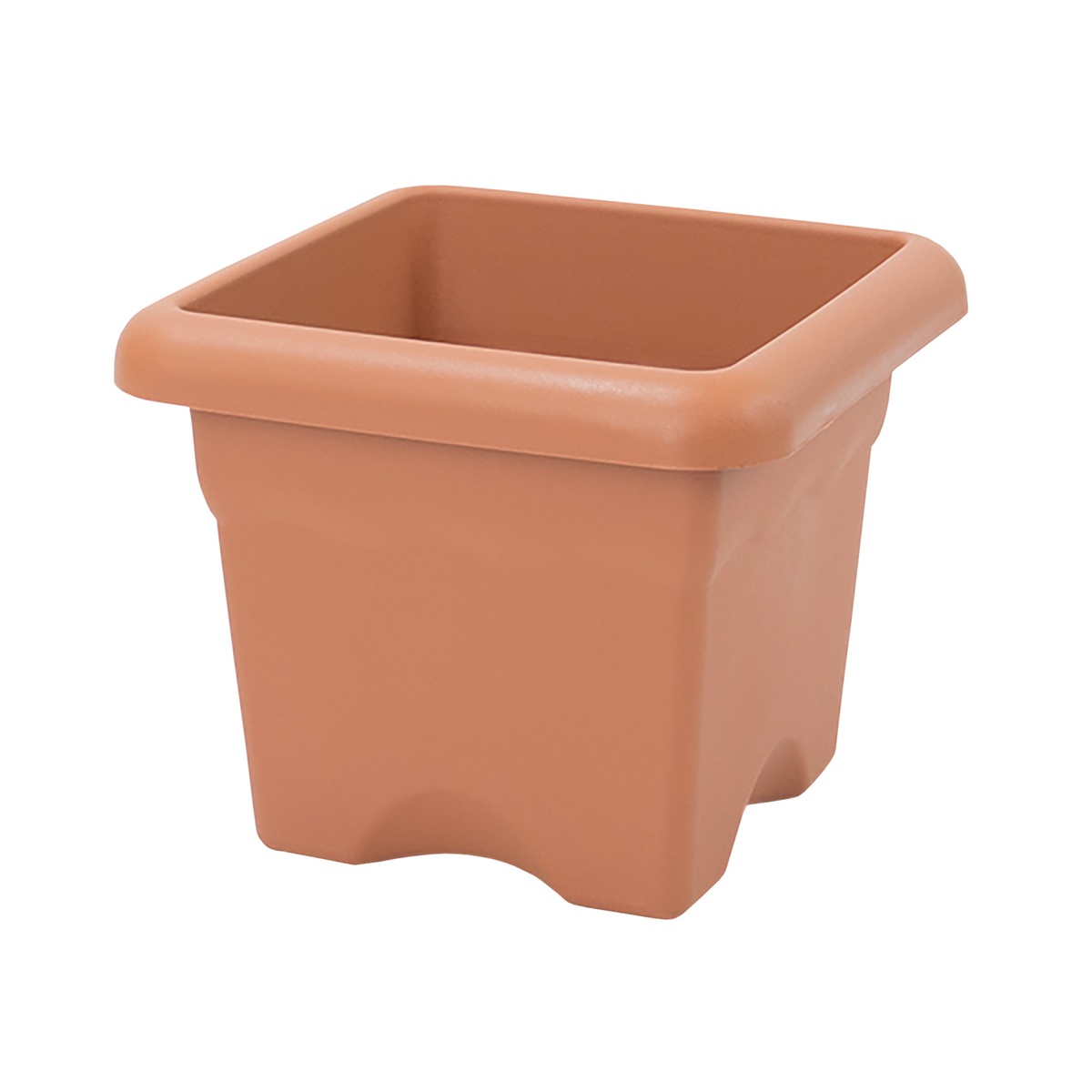 Terra square pot 220mm Brown