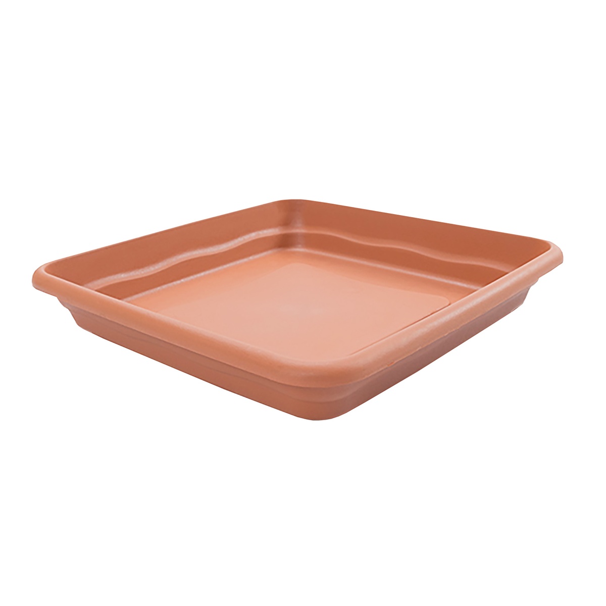 Soucoupe de pot carré de fleurs Terra 220mm Marron