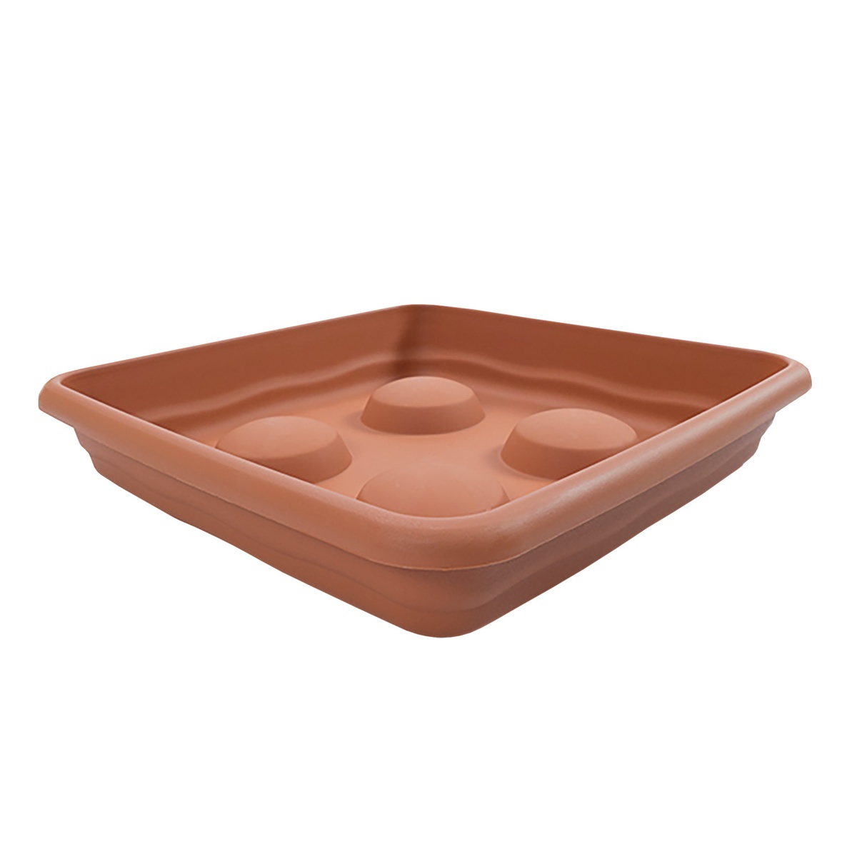 Prato para vaso quadrado Terra 440mm Castanho