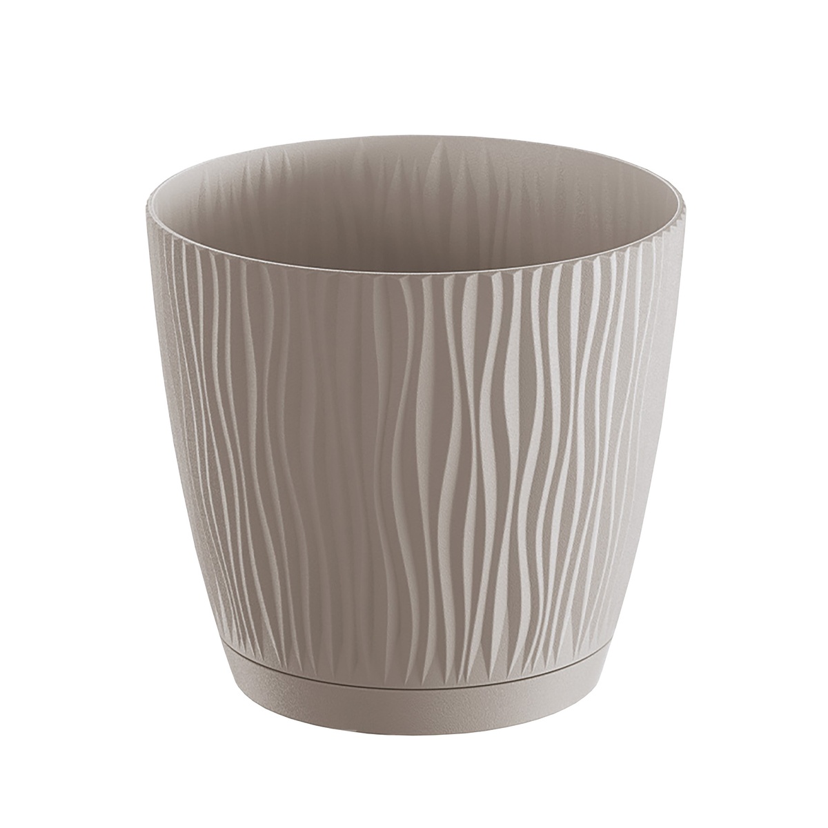 Oasis pot with integrated saucer Ø130mm Beige