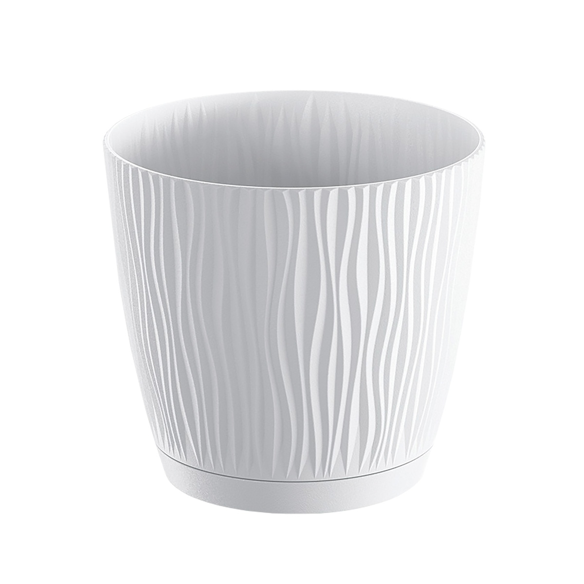 Oasis pot with integrated saucer Ø130mm White