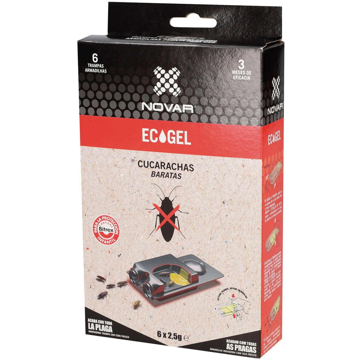 Pack 6 pièges écogel cafards 15gr