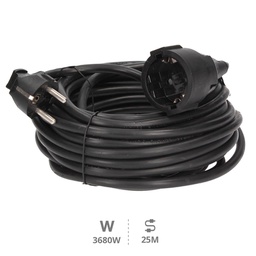 Cable alargador de plástico de alta calidad con interruptor giratorio y  cubierta textil 3m H05VV-F 3G1,5 negro
