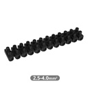 10pcs kit of terminal blocks 4mm2 connection - Black