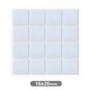 Set 16 fieltros adhesivos cuadrados 16x20mm - Blanco