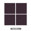 Set 4 fieltros adhesivos cuadrados 44x38mm - Marron