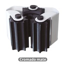 Steel broom holder with rubber rollers - Matt chrome