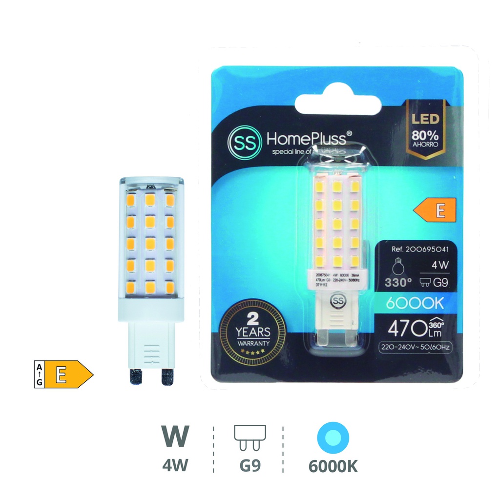 Ampoule LED 4W G9 6000K - boîte prés. de 12 u