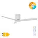 Ventilateur de plafond avec commande 52' moteur DC CCT réglable 3 pales Bois blanc