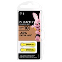 Pilha de aparelho auditivo Duracell DA 10 Blister 6 un.