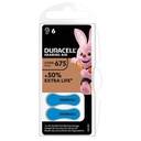 Pile pour appareil auditif Duracell DA 675 Blister 6 u