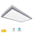 Panel superficie LED rectangular Kisongo 90x30cm 36W 6000K Níquel