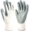 Polyester and Nitrile Glove White/Grey - Size 6