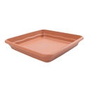 Prato para vaso quadrado Terra 260mm Castanho